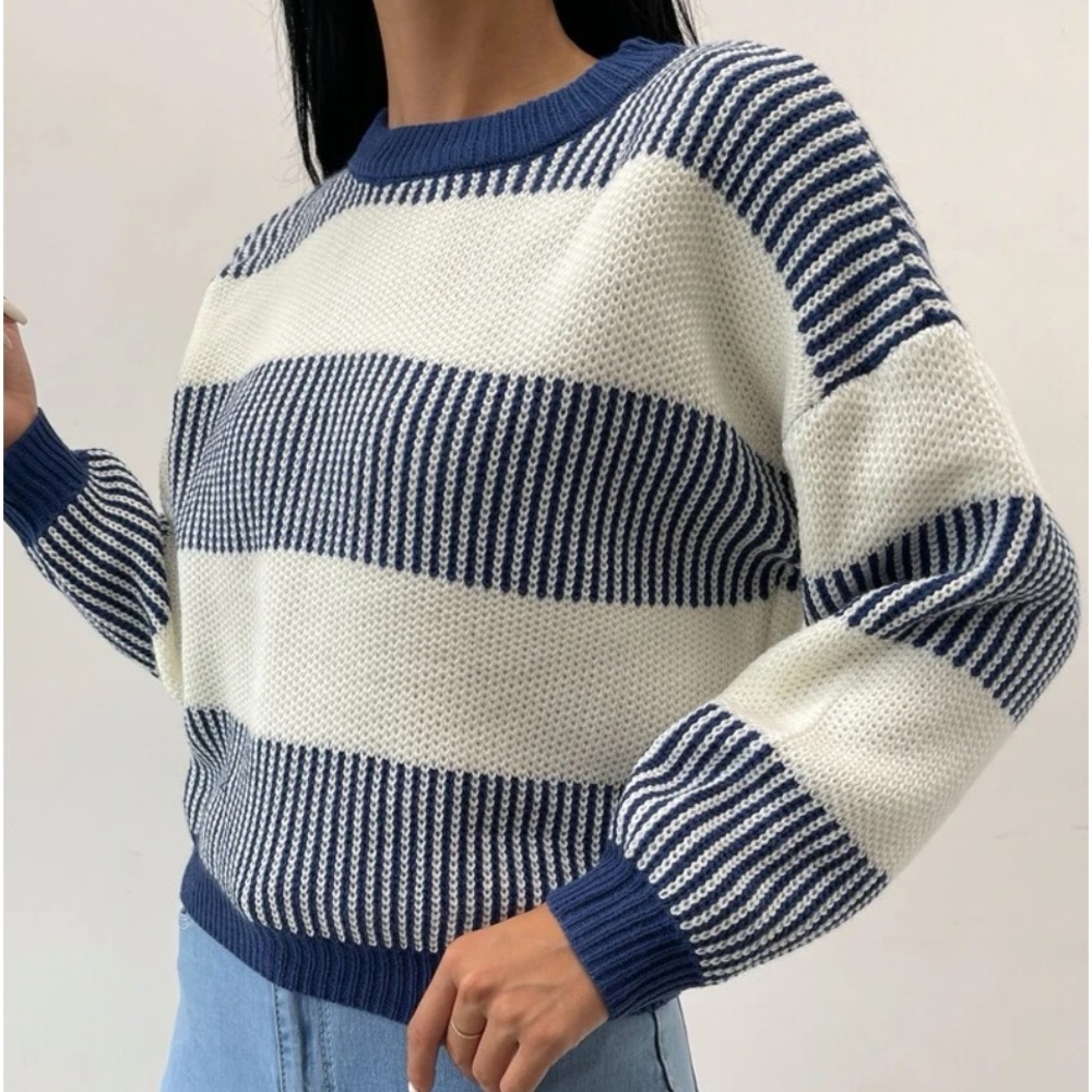 New striped long sleeve sweater